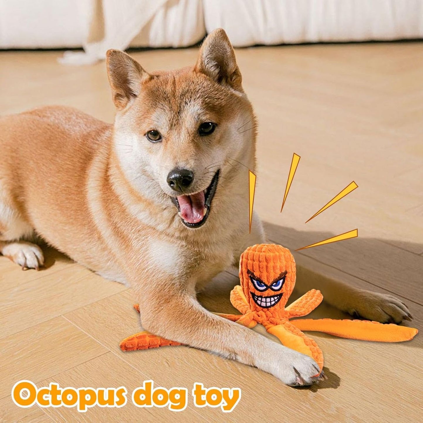 Dog Toys, Squeaky Dog Toys, Octopus Puppy Teething Squeaky Crib Toys - Bite Resistant Pet Products for Small Medium Breeds and